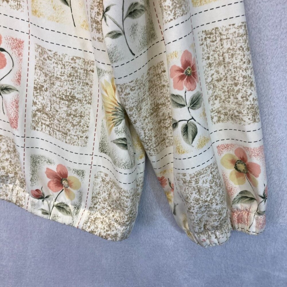 Alfred Dunner Floral Garden Grid Jacket Size 18 Full‎ Zip Up Beaded Colorful - Picture 12 of 16
